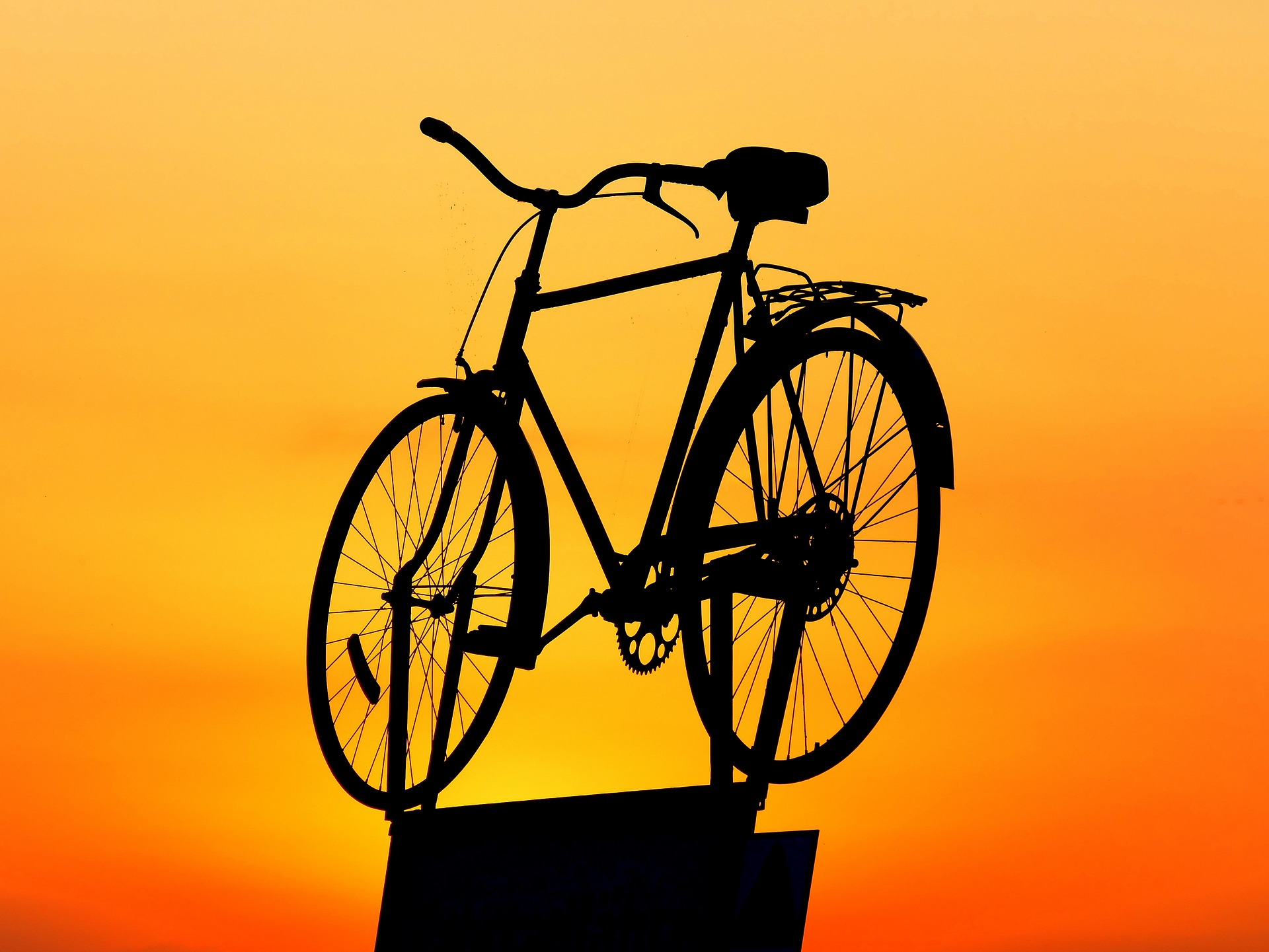 sunset, bike